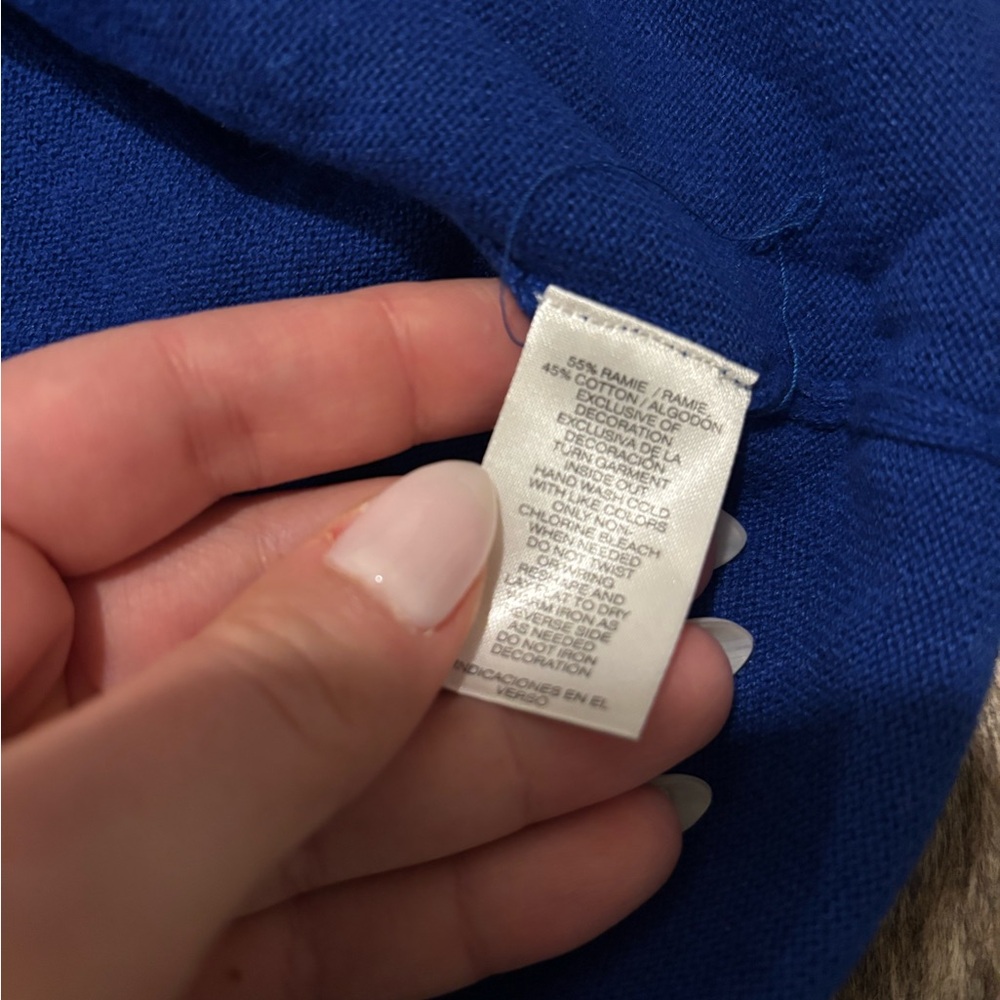 Vintage Blue Cardigan with Festive/Holiday Beading - Picture 5 of 7